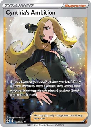POKEMON TCG - Cynthia's Ambition (Full Art) 169/172 SWSH09 Brilliant Stars - Ultra Rare