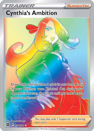 POKEMON TCG - Cynthia's Ambition (Secret) 178/172 SWSH09 Brilliant Stars - Secret Rare
