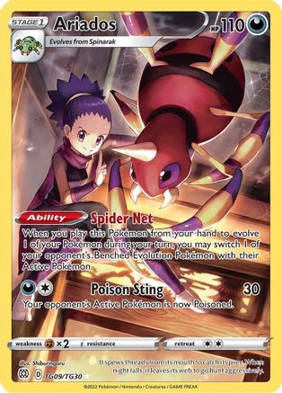 POKEMON TCG - Ariados TG09/TG30 SWSH09 Brilliant Stars Trainer Gallery - Ultra Rare
