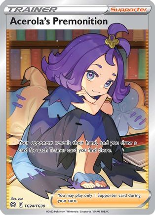 POKEMON TCG - Acerola's Premonition TG24/TG30 SWSH09 Brilliant Stars Trainer Gallery - Ultra Rare