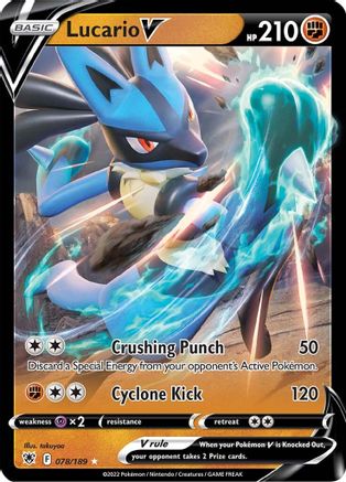 POKEMON TCG - Lucario V 078/189 SWSH10 Astral Radiance - Ultra Rare