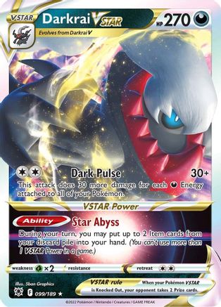 POKEMON TCG - Darkrai VSTAR 099/189 SWSH10 Astral Radiance - Ultra Rare