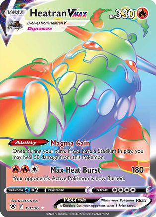 POKEMON TCG - Heatran VMAX (Secret) 191/189 SWSH10 Astral Radiance - Secret Rare