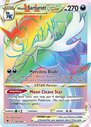 POKEMON TCG - Hisuian Samurott VSTAR (Secret) 197/189 SWSH10 Astral Radiance - Secret Rare