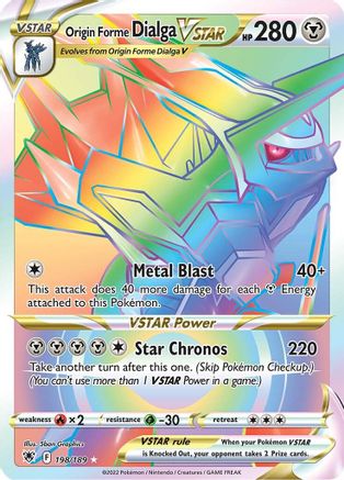 POKEMON TCG - Origin Forme Dialga VSTAR 198/189 SWSH10 Astral Radiance - Secret Rare