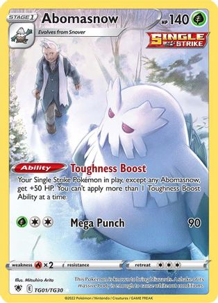 POKEMON TCG - Abomasnow TG01/TG30 SWSH10 Astral Radiance Trainer Gallery - Ultra Rare