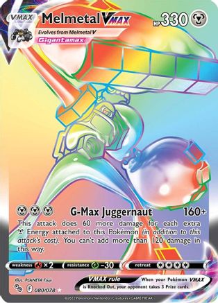 POKEMON TCG - Melmetal VMAX (Secret) 080/078 Pokemon GO - Secret Rare