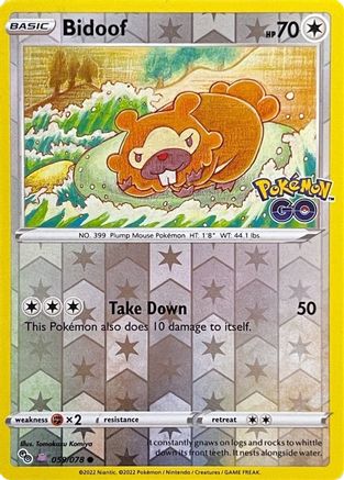 POKEMON TCG - Bidoof (Peelable Ditto) 059/078 Pokemon GO - Common