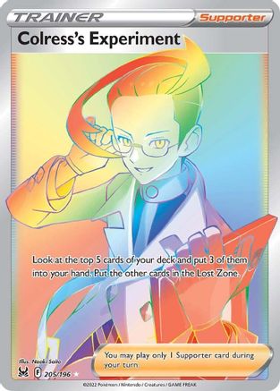 POKEMON TCG - Colress's Experiment (Secret) 205/196 SWSH11 Lost Origin - Secret Rare