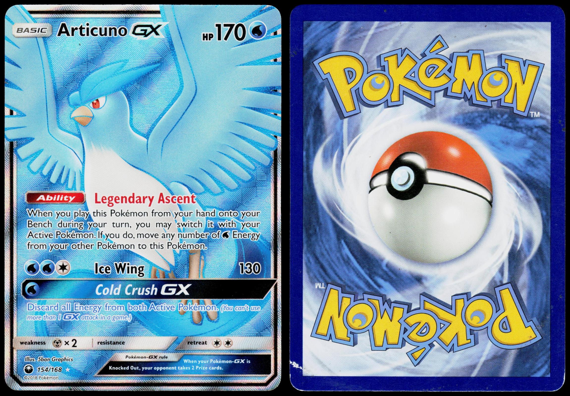 articuno gx pokemon card POKEMON ARTICUNO GX 154/168 CELESTIAL STORM ULTRA RARE – The Card Cave
