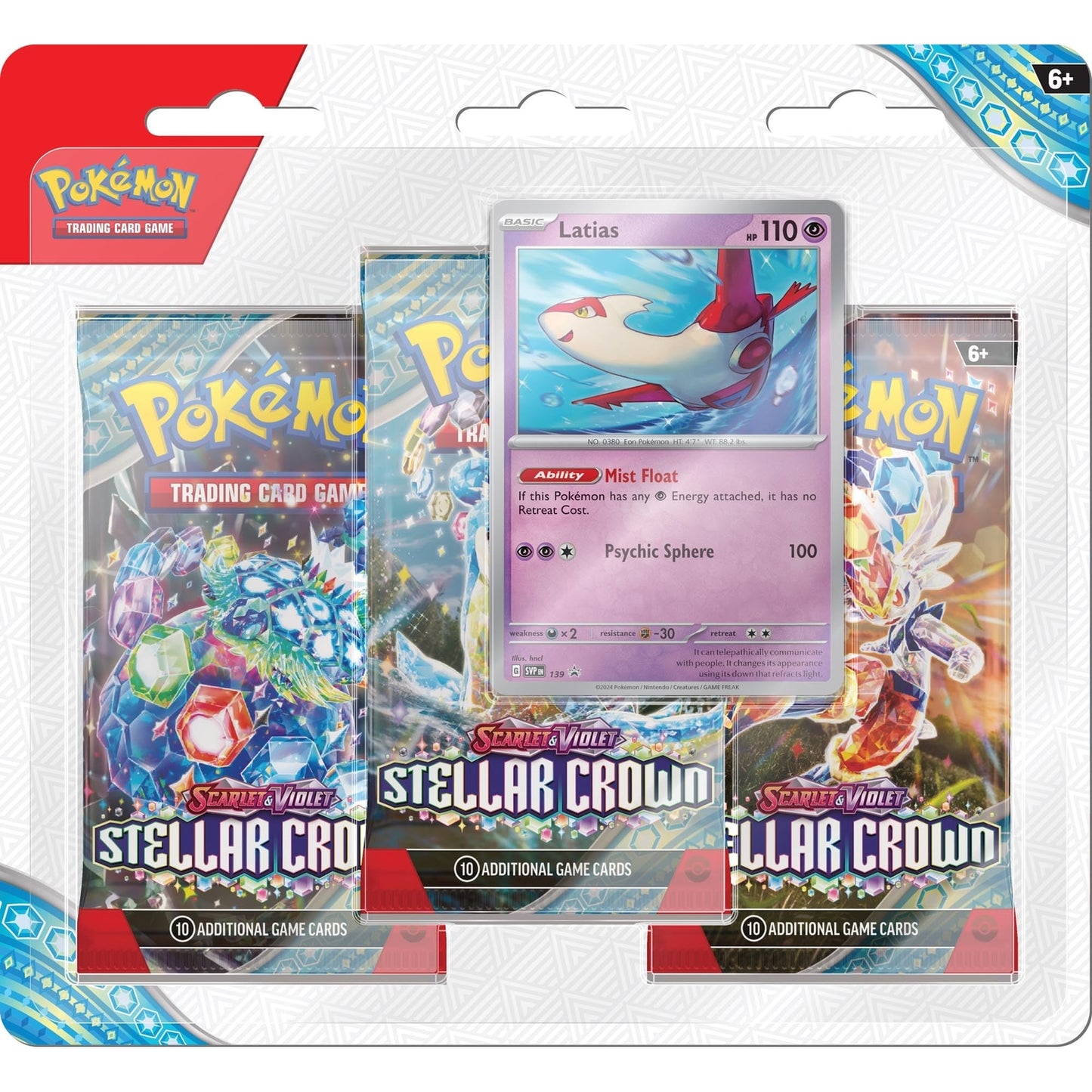 POKEMON TCG - Scarlet & Violet-Stellar Crown 3 Booster Packs (Assorted)