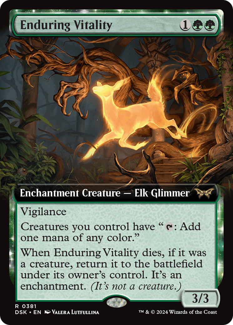 MAGIC: THE GATHERING - Enduring Vitality (Extended Art) (DSK-381) - Duskmourn: House of Horror: (Extended Art, enchantment) Foil