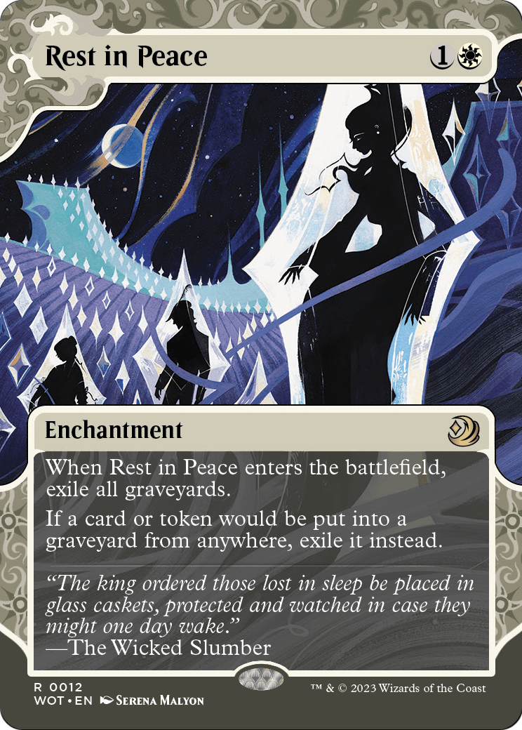 MAGIC: THE GATHERING - Rest in Peace (WOT-012) - Wilds of Eldraine: Enchanting Tales: (Showcase) (Borderless) Foil