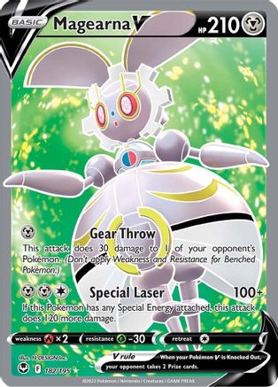 POKEMON TCG - Magearna V (Full Art) 182/195 SWSH12 Silver Tempest - Ultra Rare