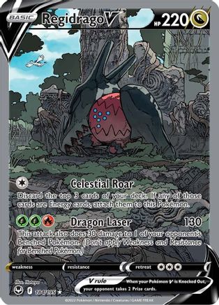 POKEMON TCG - Regidrago V (Alternate Full Art) 184/195 SWSH12 Silver Tempest - Ultra Rare