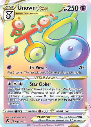POKEMON TCG - Unown VSTAR (Secret) 199/195 SWSH12 Silver Tempest - Secret Rare