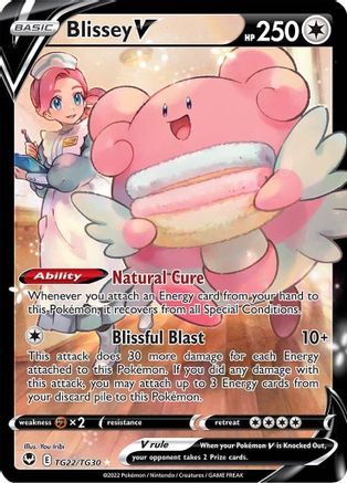 POKEMON TCG - Blissey V TG22/TG30 SWSH12 Silver Tempest Trainer Gallery - Ultra Rare