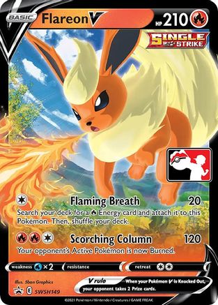 POKEMON TCG - Flareon V Prize Pack Series Cards - Promo