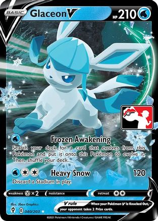 POKEMON TCG - Glaceon V/203 Prize Pack Series Cards - Ultra Rare
