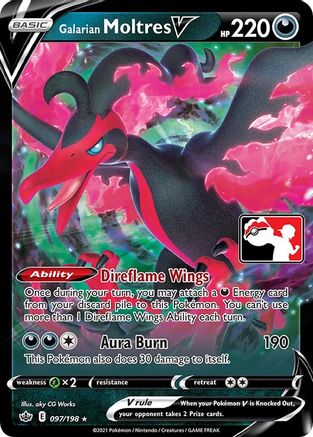 POKEMON TCG - Galarian Moltres V/198 Prize Pack Series Cards - Ultra Rare