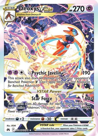 POKEMON TCG - Deoxys VSTAR GG46/GG70 Crown Zenith Galarian Gallery - Ultra Rare