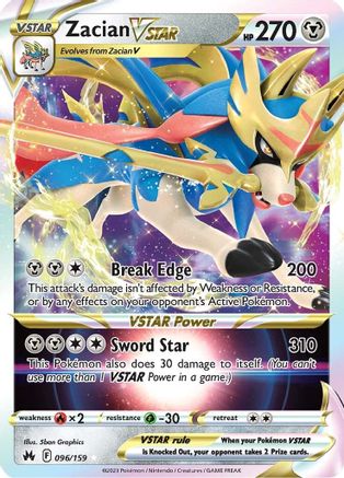 POKEMON TCG - Zacian VSTAR 096 SWSH Crown Zenith - Ultra Rare