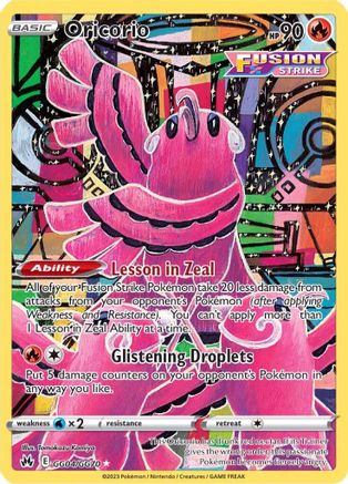 POKEMON TCG - Oricorio GG04/GG70 Crown Zenith Galarian Gallery - Ultra Rare