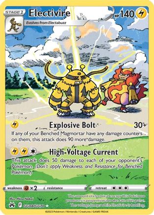 POKEMON TCG - Electivire GG08/GG70 Crown Zenith Galarian Gallery - Ultra Rare