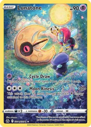 POKEMON TCG - Lunatone GG11/GG70 Crown Zenith Galarian Gallery - Ultra Rare