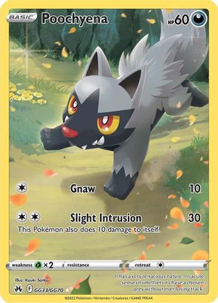 POKEMON TCG - Poochyena GG33 SWSH Crown Zenith Galarian Gallery - Ultra Rare