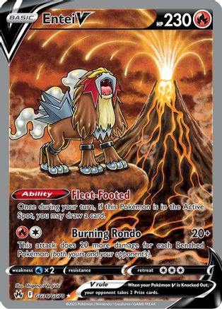 POKEMON TCG - Entei V GG36/GG70 Crown Zenith Galarian Gallery - Ultra Rare