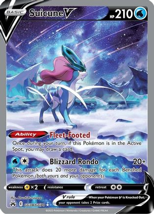 POKEMON TCG - Suicune V GG38/GG70 Crown Zenith Galarian Gallery - Ultra Rare