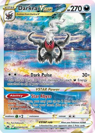 POKEMON TCG - Darkrai VSTAR GG50/GG70 Crown Zenith Galarian Gallery - Ultra Rare