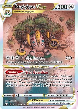 POKEMON TCG - Regigigas VSTAR GG55/GG70 Crown Zenith Galarian Gallery - Ultra Rare