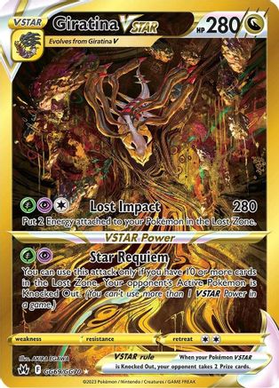 POKEMON TCG - Giratina VSTAR (Secret) GG69/GG70 Crown Zenith Galarian Gallery - Secret Rare