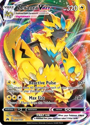 POKEMON TCG - Zeraora VMAX 054/159 Crown Zenith - Ultra Rare