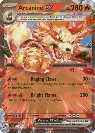 POKEMON TCG - Arcanine ex 032/198 SV01 Scarlet & Violet Base Set - Double Rare