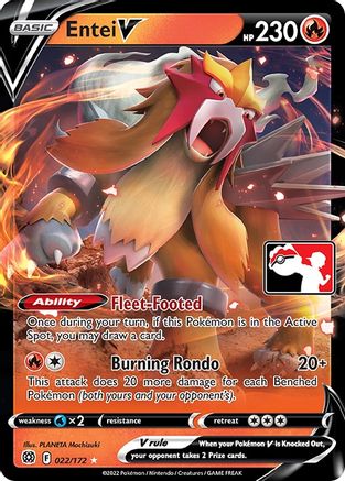 POKEMON TCG - Entei V 022/172 Prize Pack Series Cards - Ultra Rare