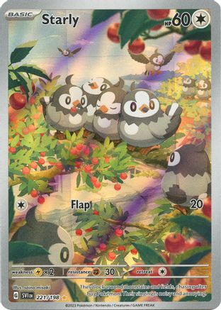 POKEMON TCG - Starly 221/198 SV01 Scarlet & Violet Base Set - Illustration Rare