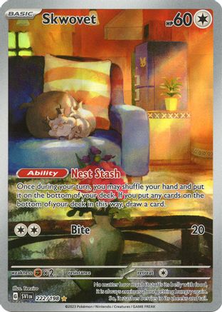 POKEMON TCG - Skwovet 222/198 SV01 Scarlet & Violet Base Set - Illustration Rare