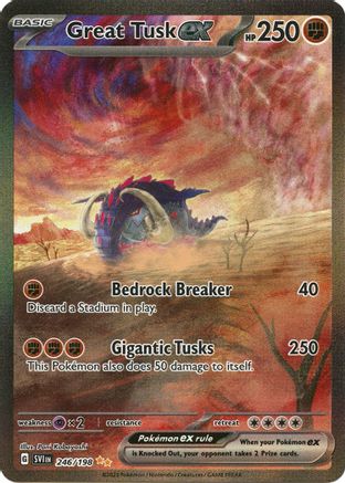 POKEMON TCG - Great Tusk ex 246/198 SV01 Scarlet & Violet Base Set - Special Illustration Rare