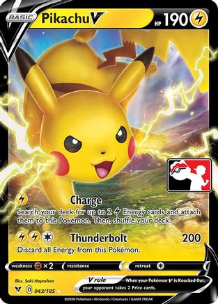 POKEMON TCG - Pikachu V/185 Prize Pack Series Cards - Ultra Rare