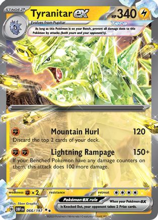 POKEMON TCG - Tyranitar ex 066/197 SV03 Obsidian Flames - Double Rare