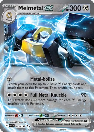 POKEMON TCG - Melmetal ex 153/197 SV03 Obsidian Flames - Double Rare