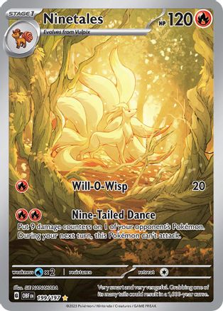 POKEMON TCG - Ninetales 199/197 SV03 Obsidian Flames - Illustration Rare
