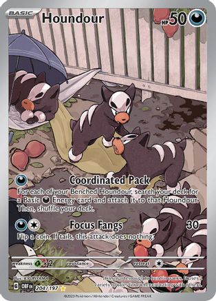 POKEMON TCG - Houndour 204/197 SV03 Obsidian Flames - Illustration Rare