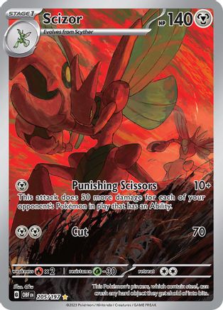 POKEMON TCG - Scizor 205/197 SV03 Obsidian Flames - Illustration Rare