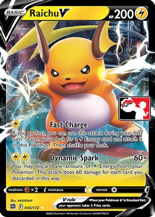 POKEMON TCG - Raichu V/172 Prize Pack Series Cards - Ultra Rare