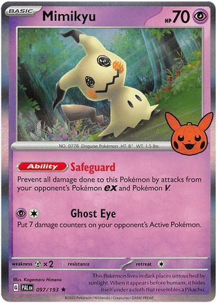 POKEMON TCG - Mimikyu 097 Trick or Trade BOOster Bundle 2023 - Holo Rare