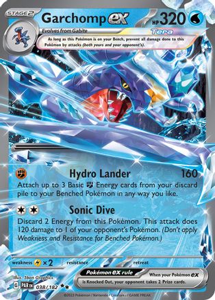 POKEMON TCG - Garchomp ex 038/182 SV04 Paradox Rift - Double Rare